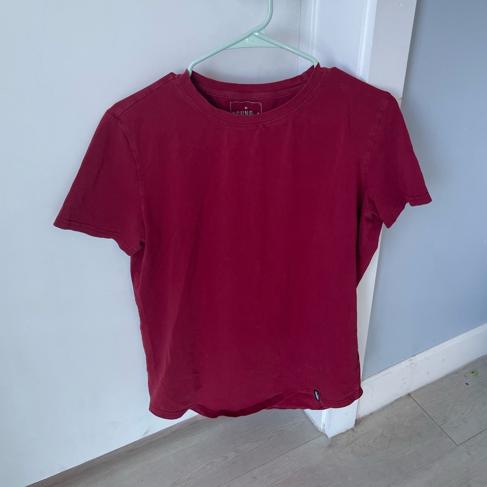 402 Perfect Tee (Red) - Scallop Bottom Size MEDIUM